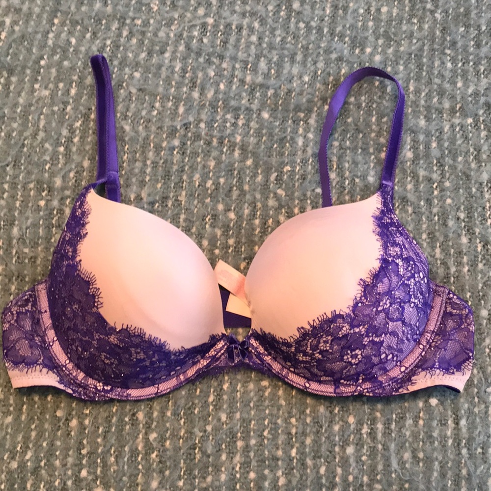 Dream Angels Plunge purple Bra-36B